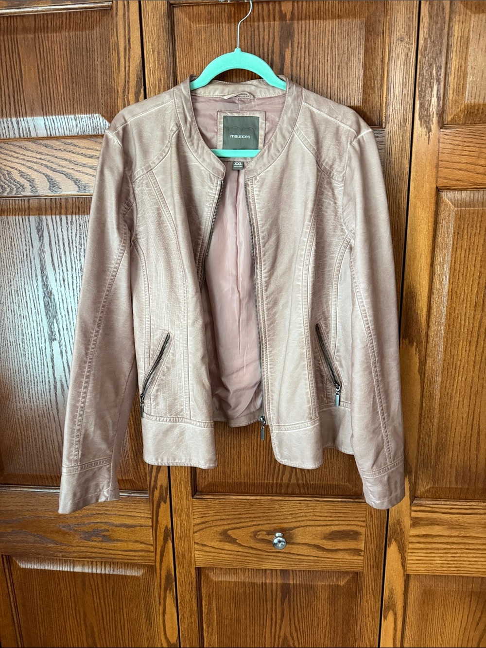 Maurices Taupe Faux Leather Jacket - Neutral Light pink Coat